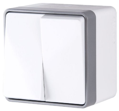 Выключатель накладной Werkel Gallant 2-кл. IP44 белый фото Выключатель накладной Werkel Gallant 2-кл. IP44 белый картинка